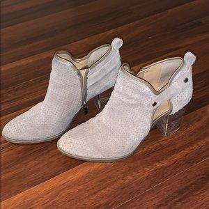 Grey suede ankle boots